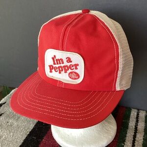 Vintage Adjust-a-Tab Dr. Pepper I’m a pepper Trucker SnapBack Hat Made in USA